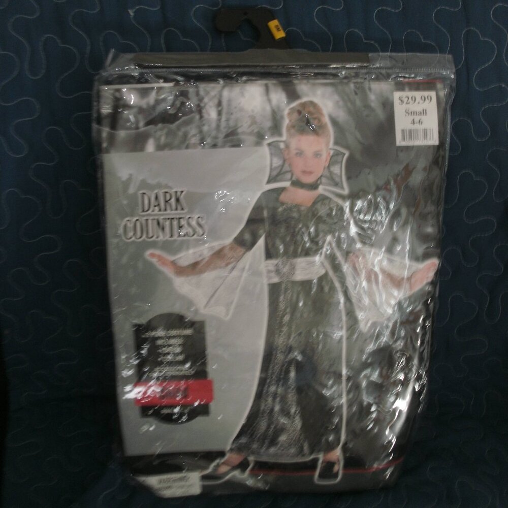 Dark Countess Outfit Cosplay Halloween Costume Dress + Collar size S 4/6
